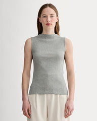 womens-supima-micro-rib-funnel-neck-tank-heathered-grey | primary