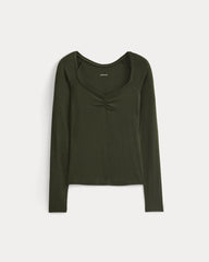 womens-sweatheart-neck-top-in-butterluxe-dark-green | alt