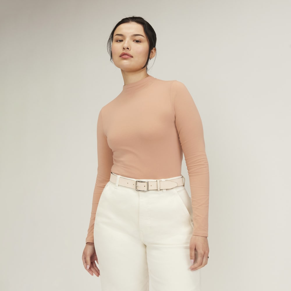 womens-supima-stretch-funnel-neck-tee-blush-pink | primary