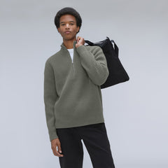 mens-felted-merino-half-zip-sweater-storm-green | primary