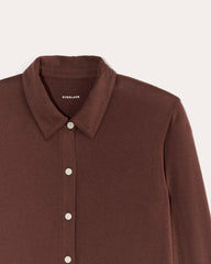 womens-merino-tencel-relaxed-shirt-dark-mahogany | alt