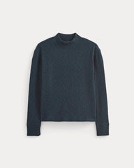 womens-cozy-rib-funnel-neck-top-navy | alt