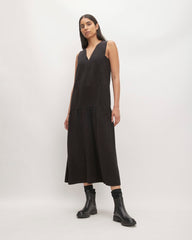 womens-tencel-v-neck-dress-black | primary