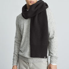 unisex-felted-merino-waffle-knit-scarf-black