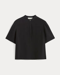 womens-washable-silk-ss-popover-top-black | alt