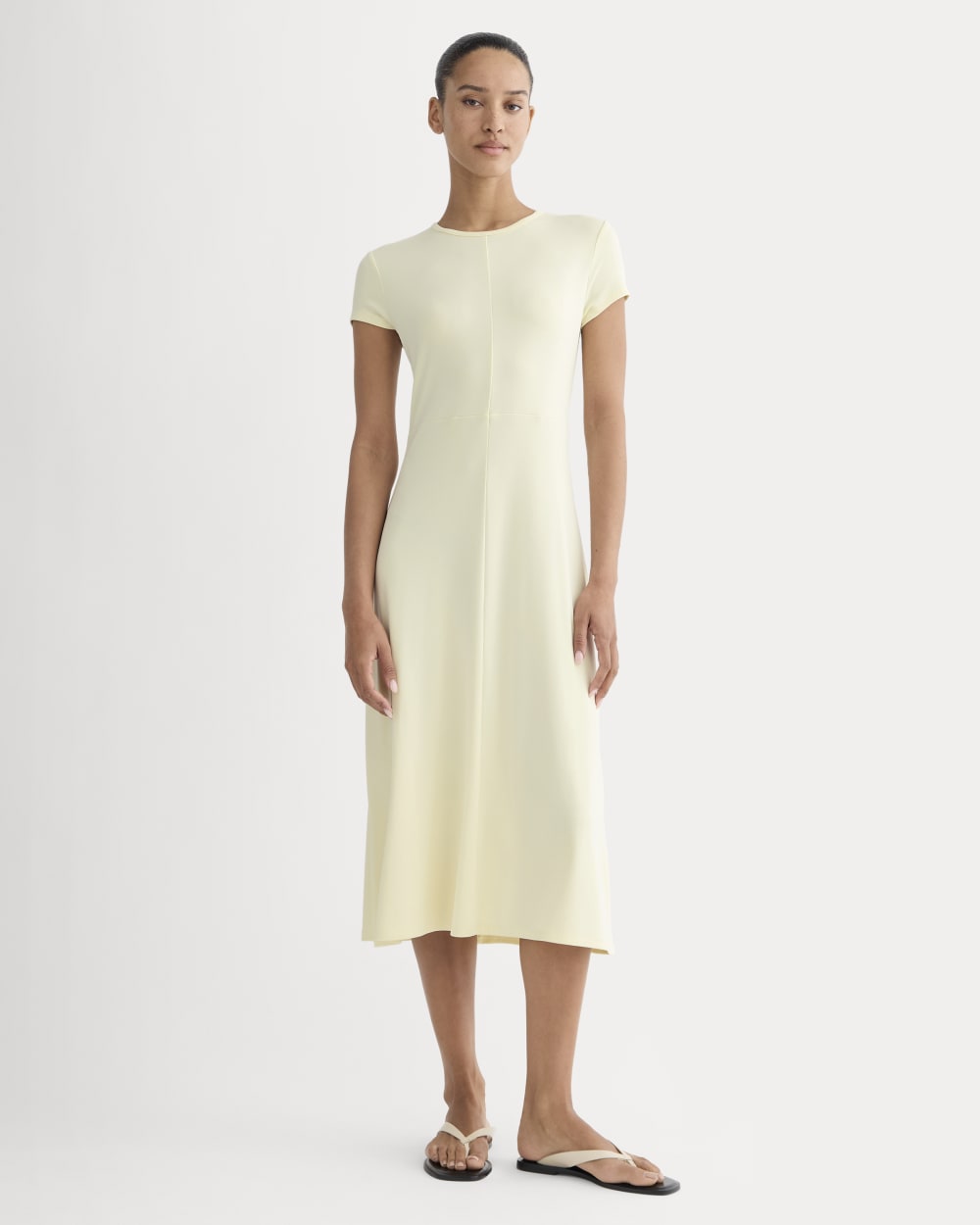 womens-midi-tee-dress-in-butterknit-light-yellow | primary