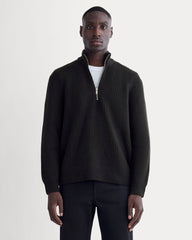 mens-felted-merino-half-zip-sweater-black | primary