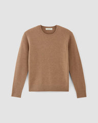 womens-cashmere-classic-crew-sweater-heathered-brown | alt