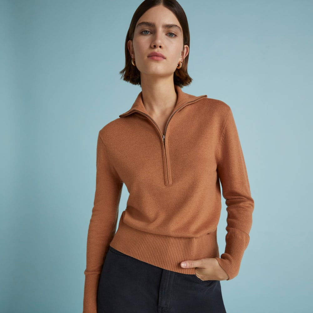 womens-luxe-merino-half-zip-sweater-tawny-brown