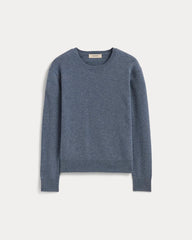 womens-cashmere-classic-crew-sweater-denim-blue | alt