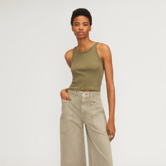 womens-cropped-supima-rib-tank-kalamata | primary