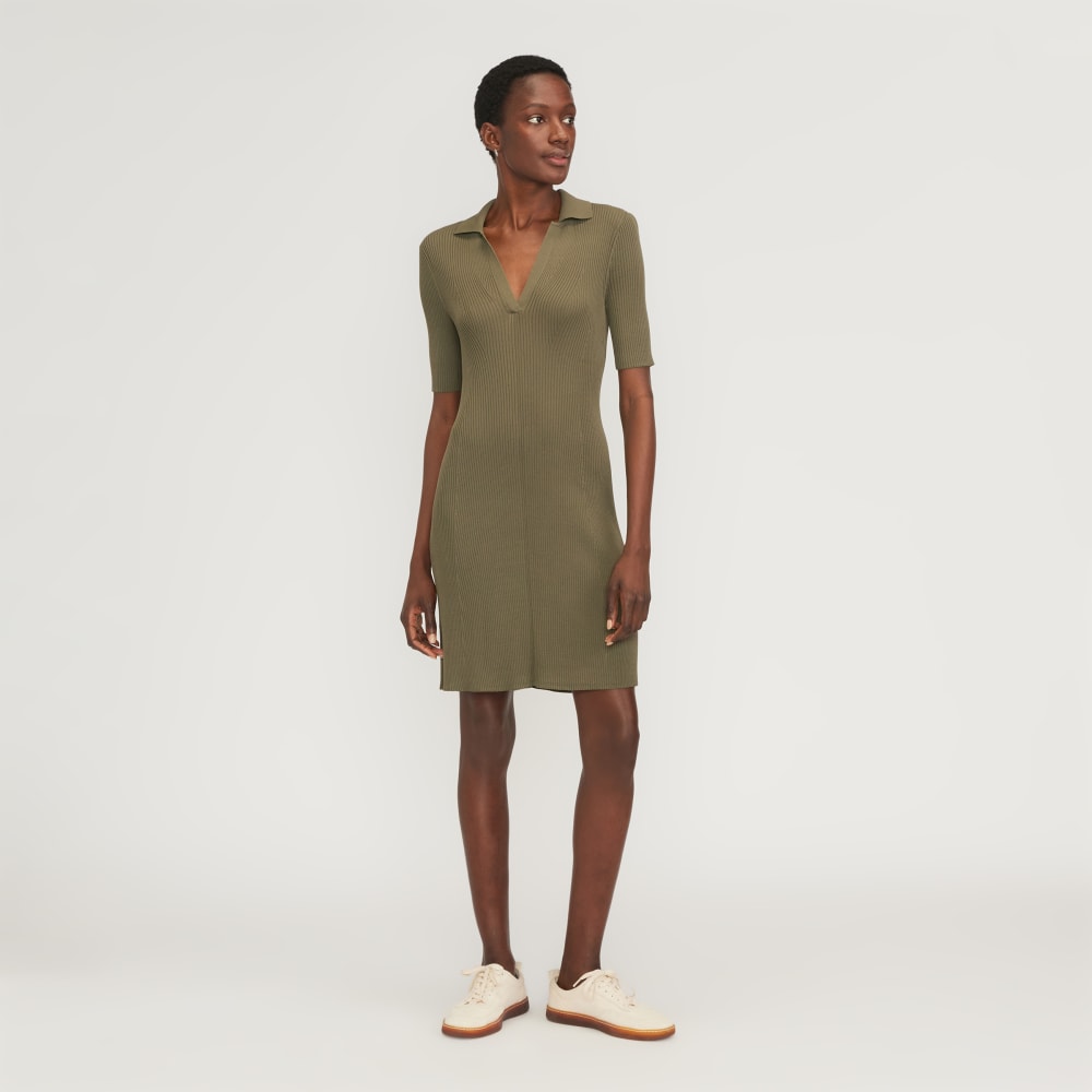 womens-ribbed-short-sleeve-polo-dress-kalamata | primary