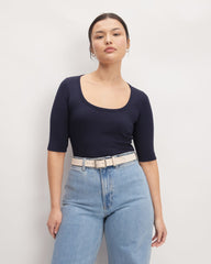 womens-supima-micro-rib-scoop-neck-navy | primary