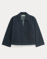 womens-cropped-denim-tunic-tungsten-rinse | alt