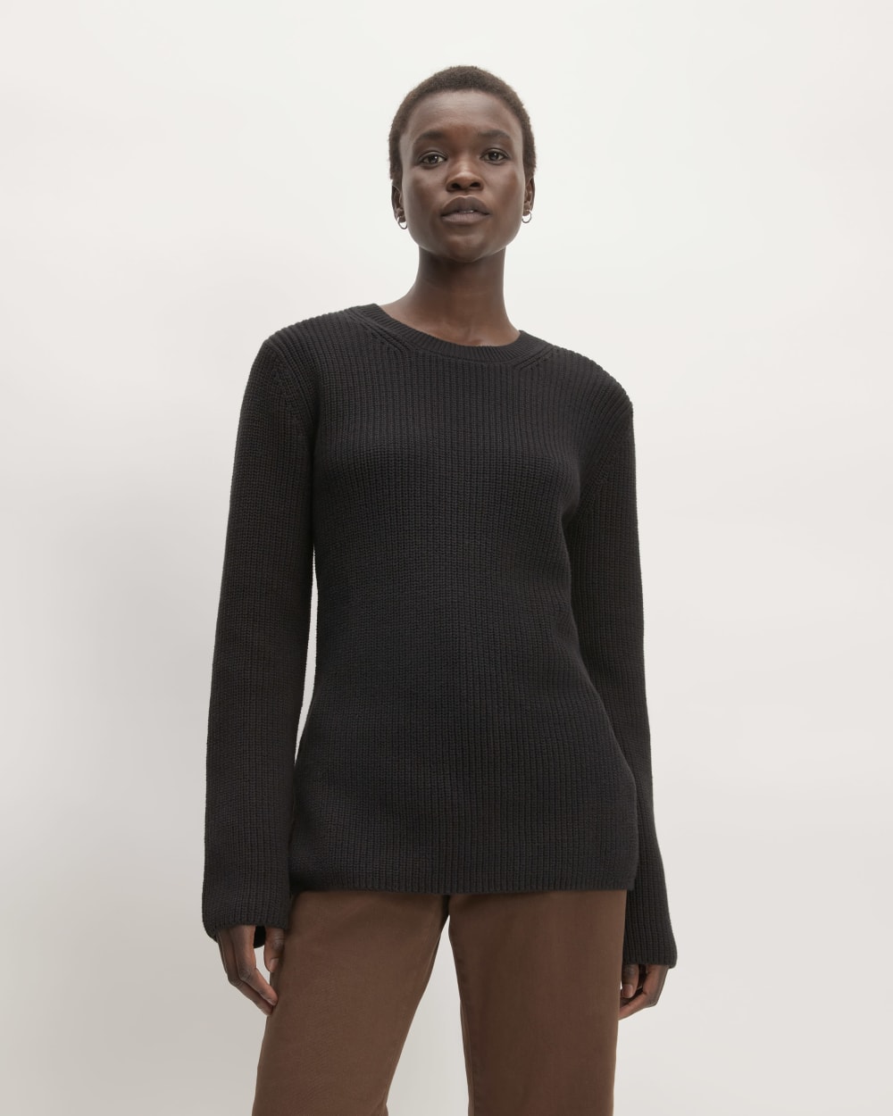 womens-organic-cotton-slim-crew-sweater-black | primary