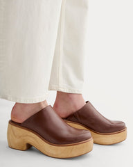 womens-wooden-puffa-clog-rum | alt