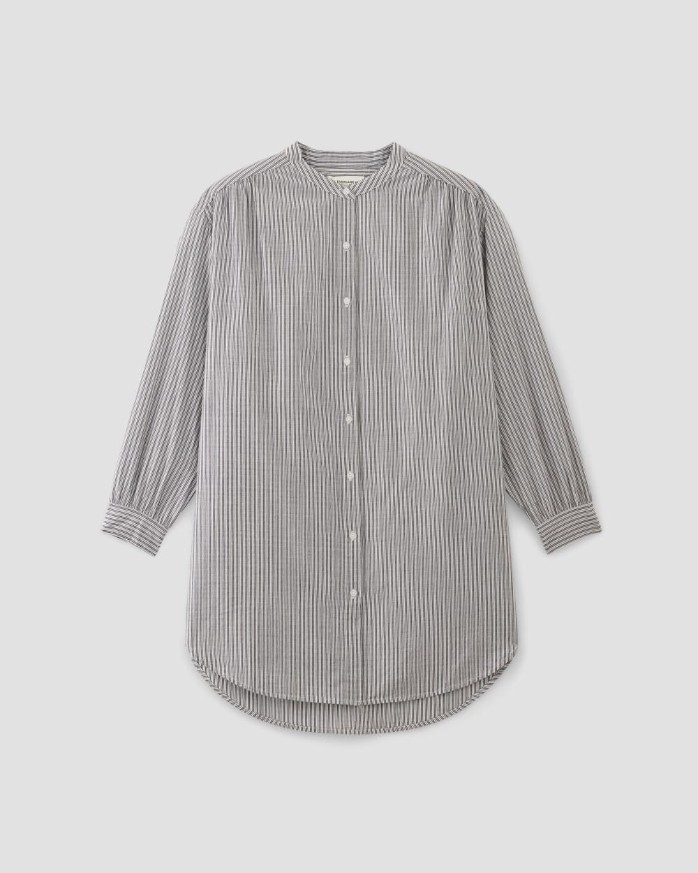 womens-gauze-oversized-shirt-white-black | alt