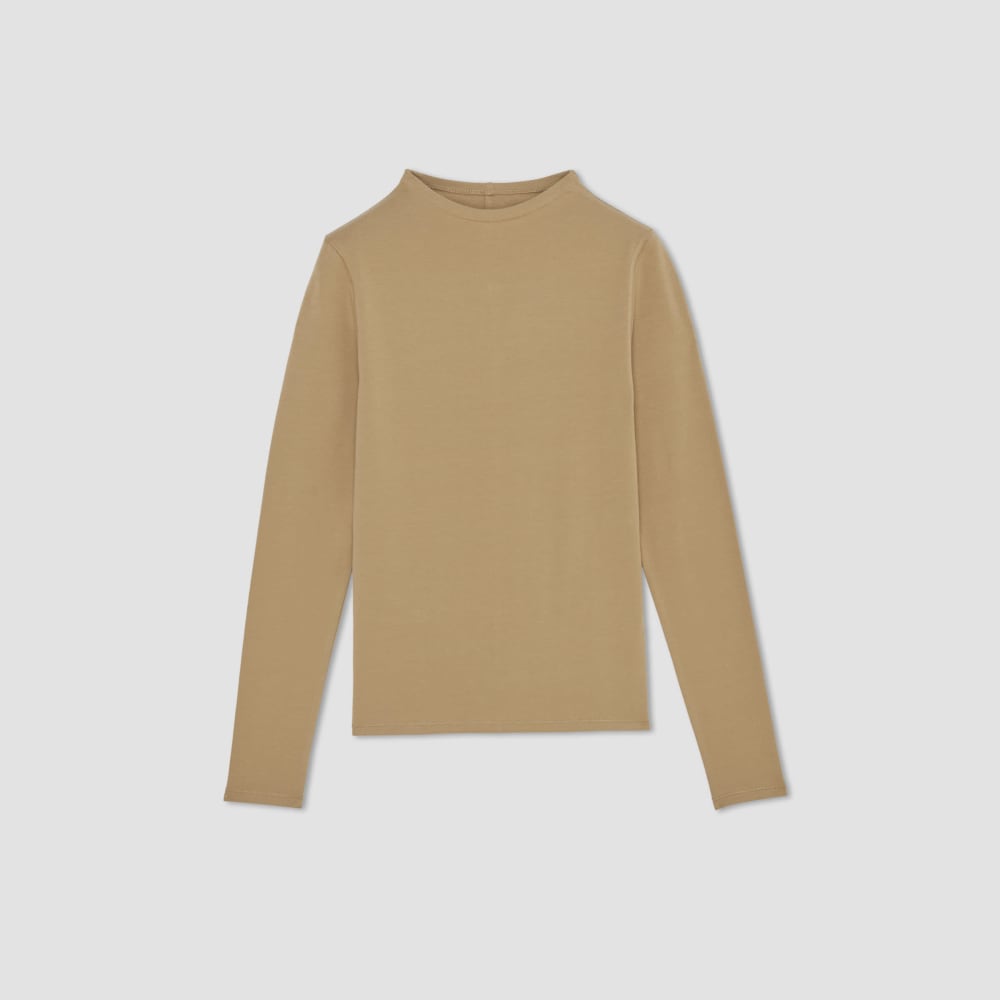 womens-supima-stretch-funnel-neck-tee-tigers-eye | alt