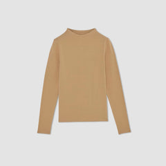 womens-supima-stretch-funnel-neck-tee-tigers-eye | alt