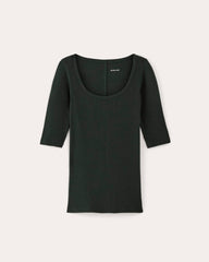 womens-supima-micro-rib-scoop-neck-scarab | alt