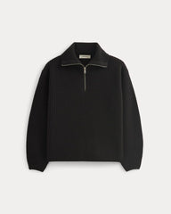 womens-half-zip-sweater-in-luxe-merino-black | alt