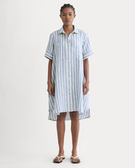 womens-linen-day-tripper-dress-soft-cobalt-bone-stripe | primary