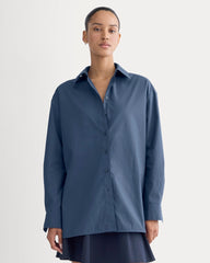 womens-boyfriend-shirt-cotton-deep-lazuli-blue | primary