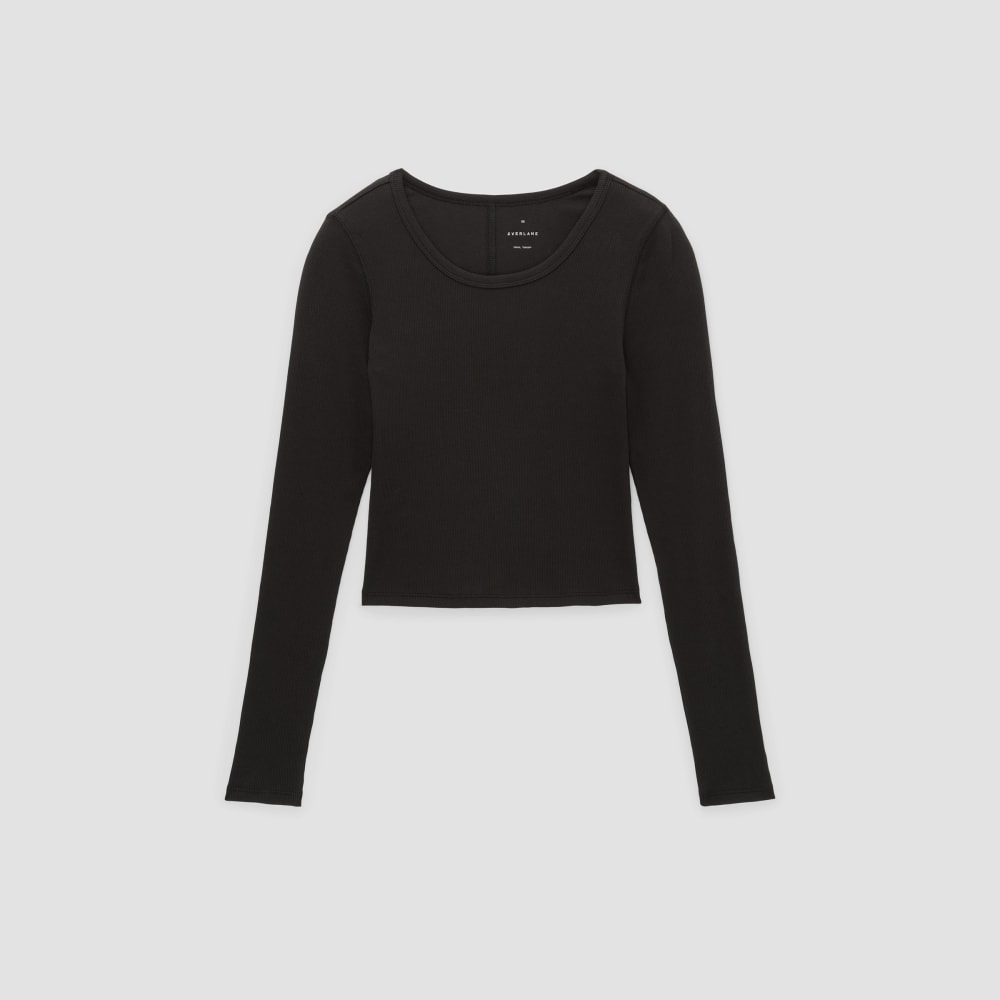 womens-cropped-supima-rib-ls-crew-black | alt