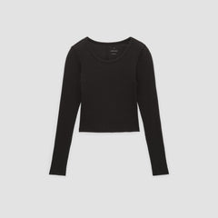 womens-cropped-supima-rib-ls-crew-black | alt