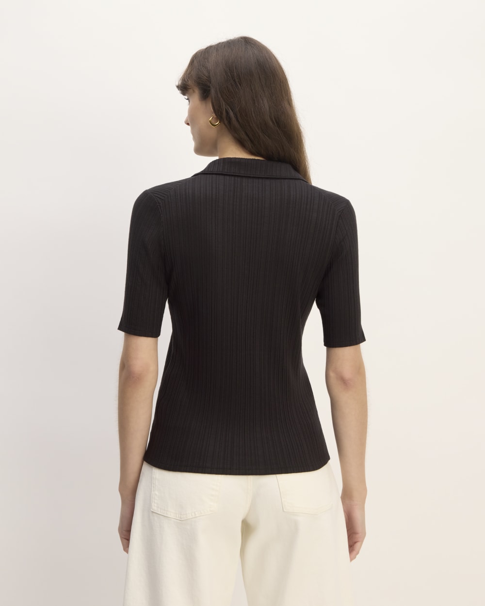 womens-rib-soft-knit-open-collar-polo-black